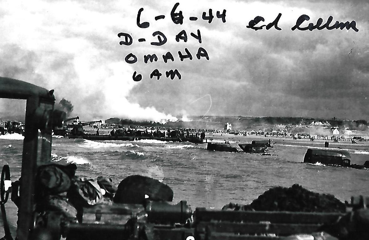Ed Collins signed/auto 4x6 photo WW II D-Day European Theater RARE COA LOOK