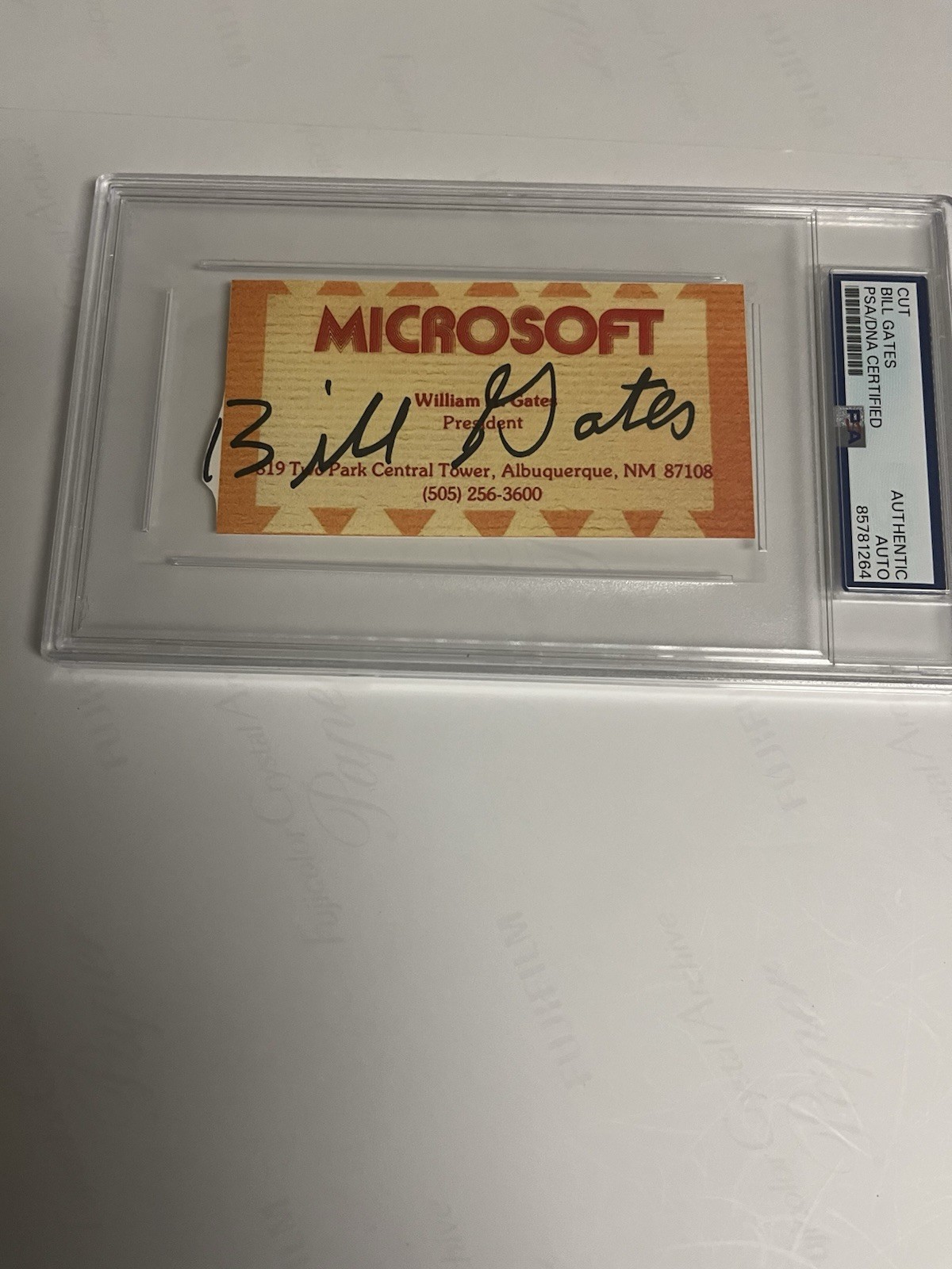 Autographed Bill Gates Business Card Cut PSA Signed Auto Microsoft Founder