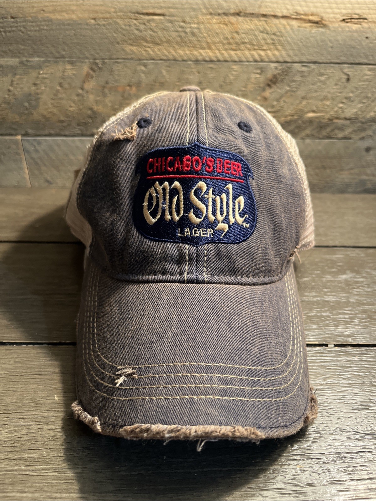 Heileman's Old Style Chicago’s Beer Snapback Trucker Hat Cap Distressed Look New