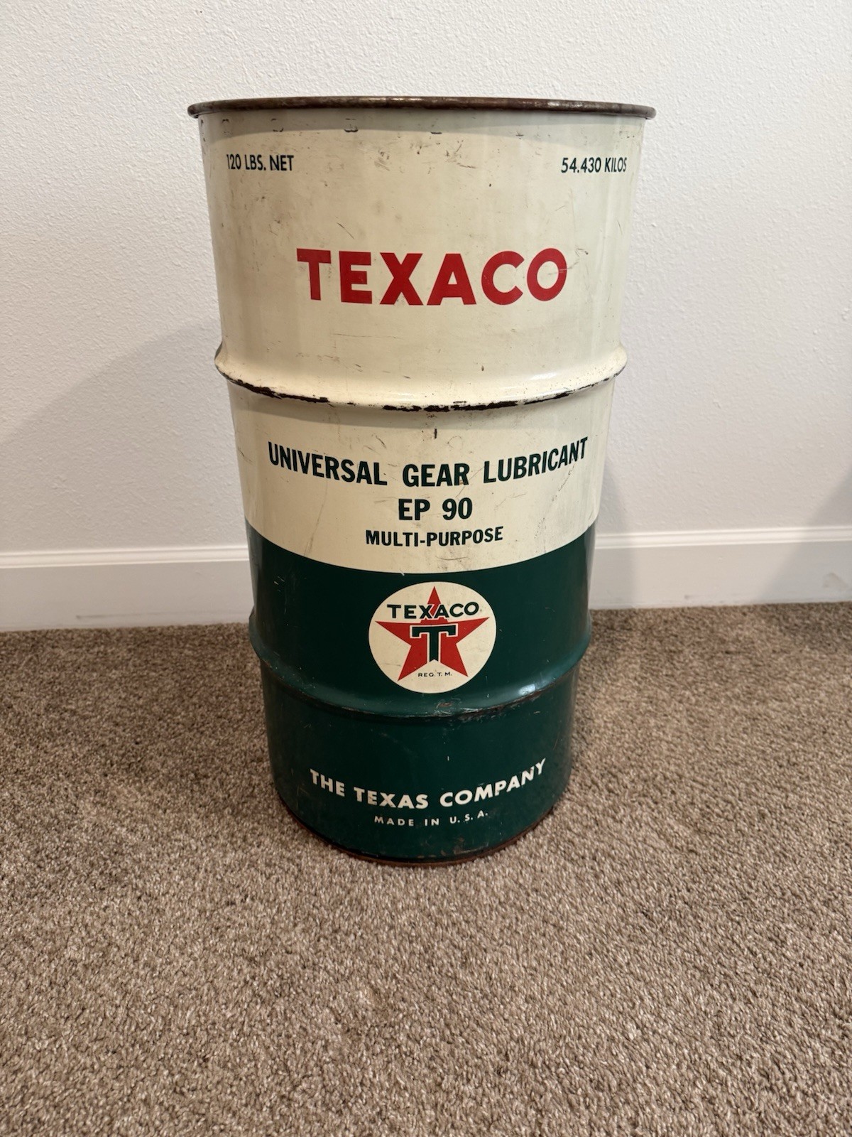 Texaco Vintage Universal Gear Lubricant EP 90 Metal Can 