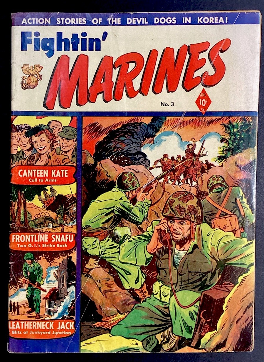 Fightin’ Marines #3 1951 St. John 3.5 VG- Matt Baker Cover Canteen Kate