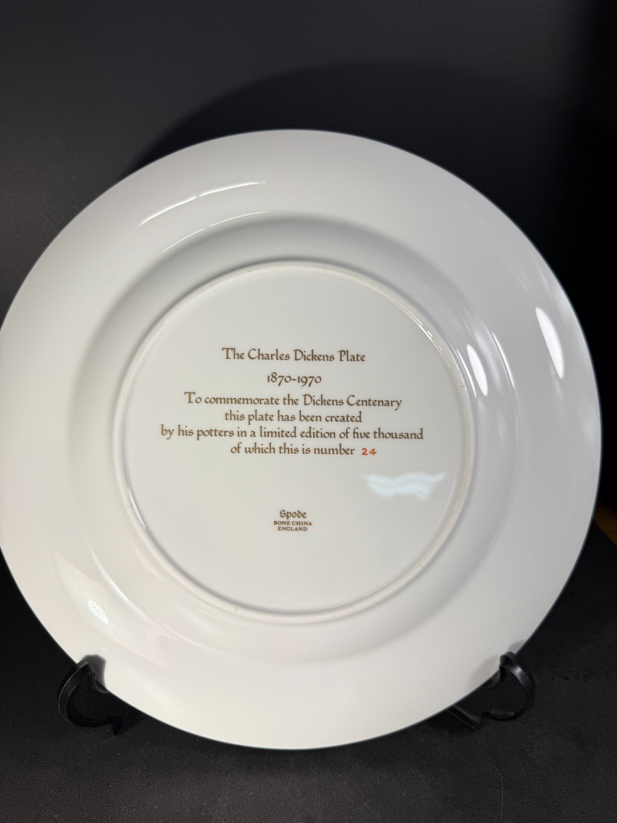 SPODE Charles Dickens Plate 1870 1970 Limited Edition plates Bone China England