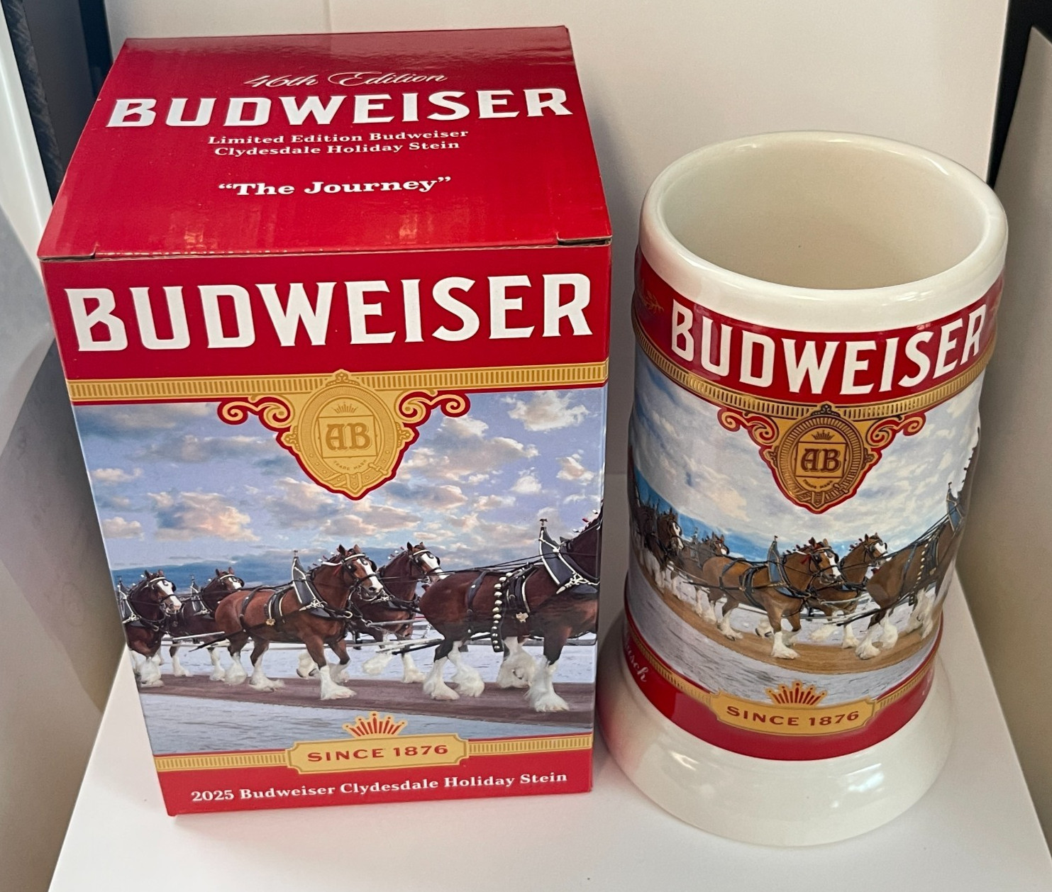 2025 Budweiser Holiday Stein 46th Anniversary Edition Christmas mug series  NEW