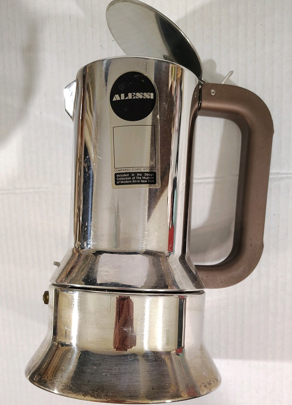 ALESSI STAINLESS STOVE TOP 6 CUP ESPRESSO COFFEE MAKER ALESSI STAINLESS STOVE TOP 6 CUP ESPRESSO COFFEE MAKER
