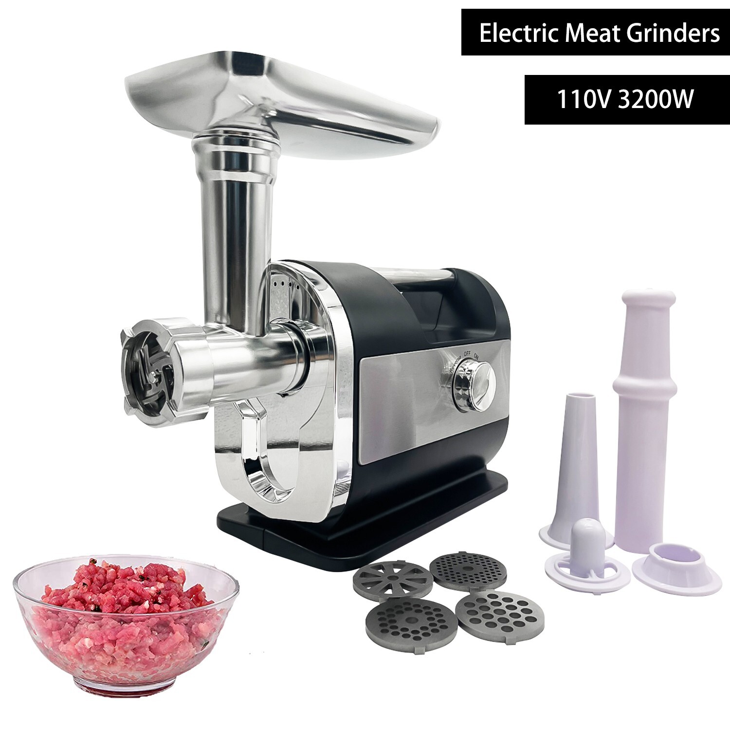 Commercial Electric Meat Grinder,3200W Electric Sausage Stuffer,Stainless Steel Commercial Electric Meat Grinder,3200W Electric Sausage Stuffer,Stainless Steel