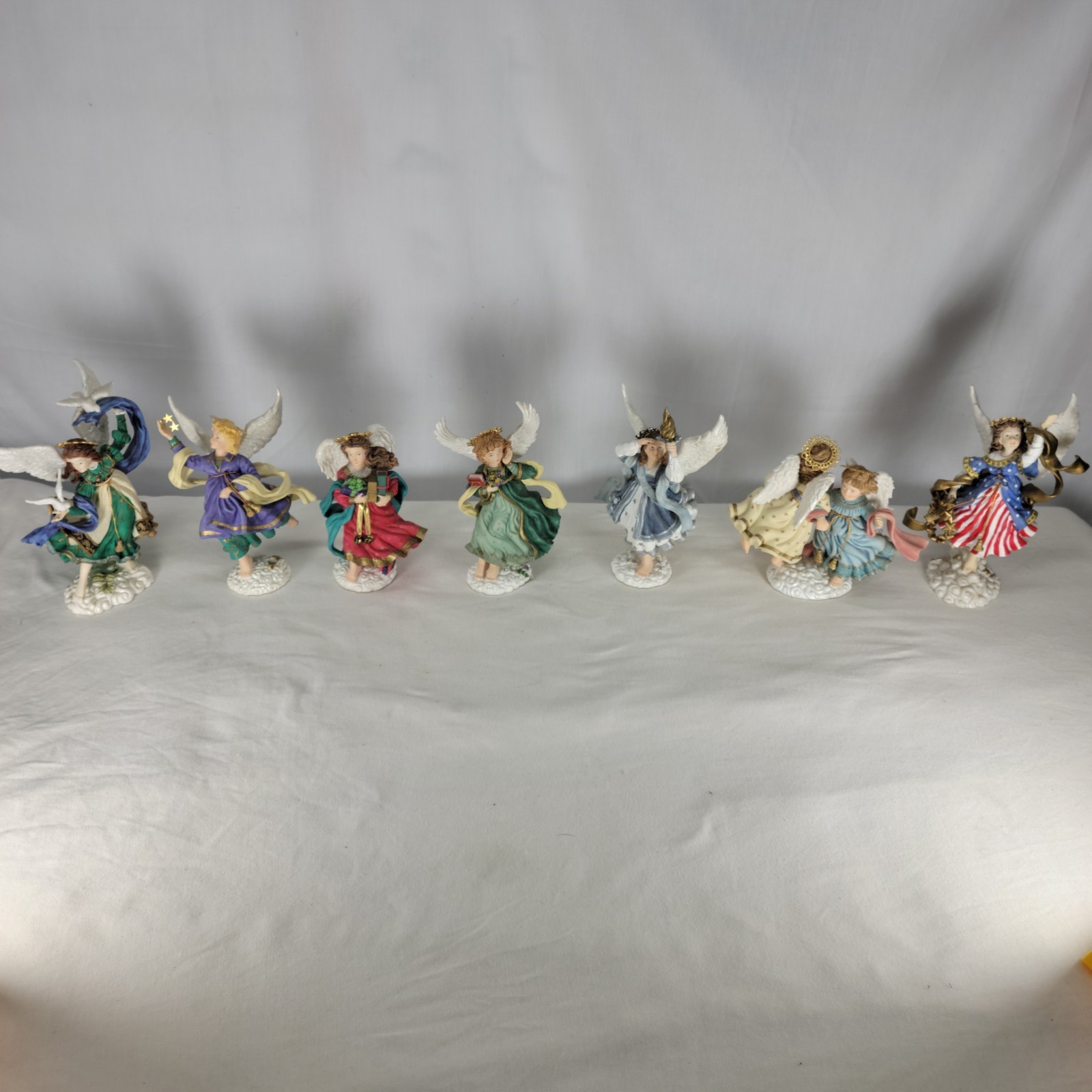 Vintage Angels Beside Me Figurines Lot of 7 Nutshell Designs Guardian Angels