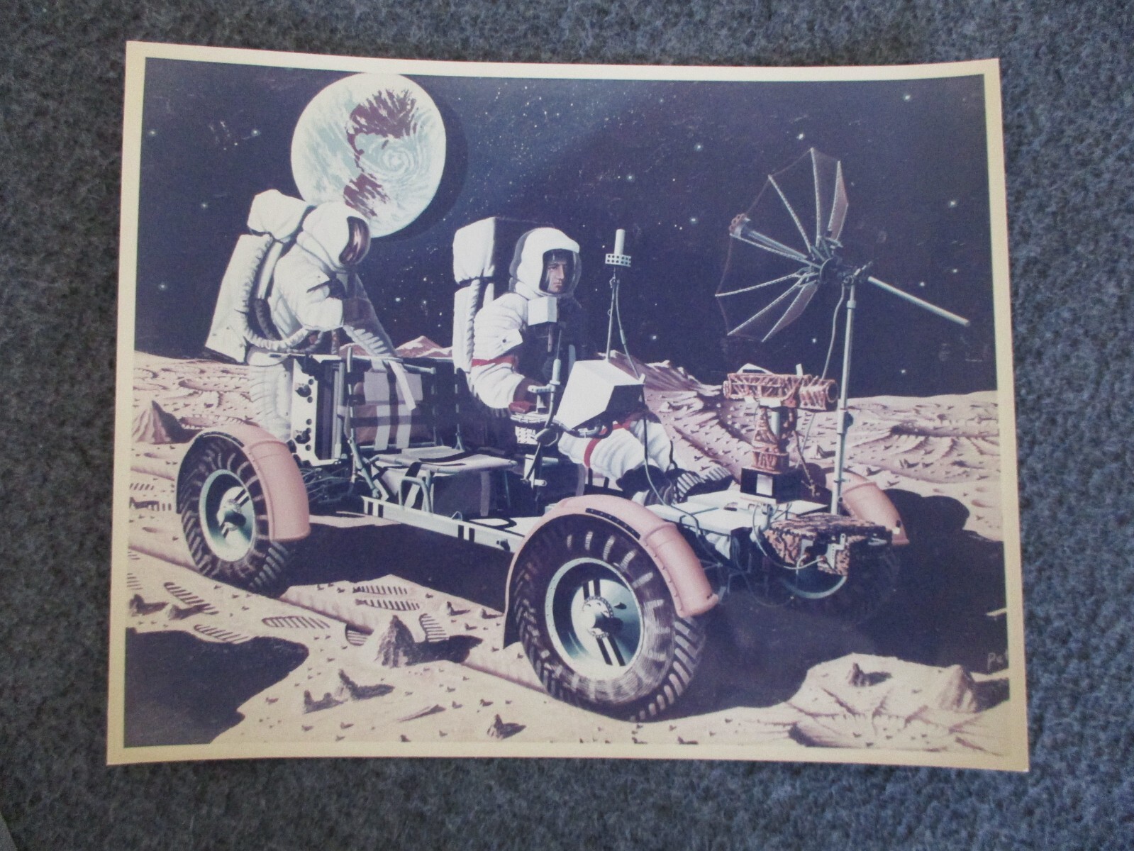 NASA MSFC BOEING MOON BUGGY CONCEPT ORIGINAL PHOTO ON GAF PAPER - 1969-1971 NASA MSFC BOEING MOON BUGGY CONCEPT ORIGINAL PHOTO ON GAF PAPER - 1969-1971