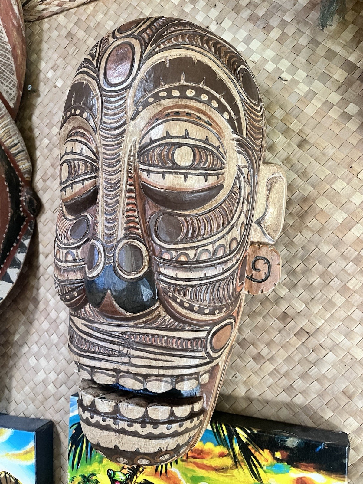 Traditional Tattooed PNG Tiki Mask by Smokin\' Tikis Hawaii Oceanic Traditional Tattooed PNG Tiki Mask by Smokin\' Tikis Hawaii Oceanic