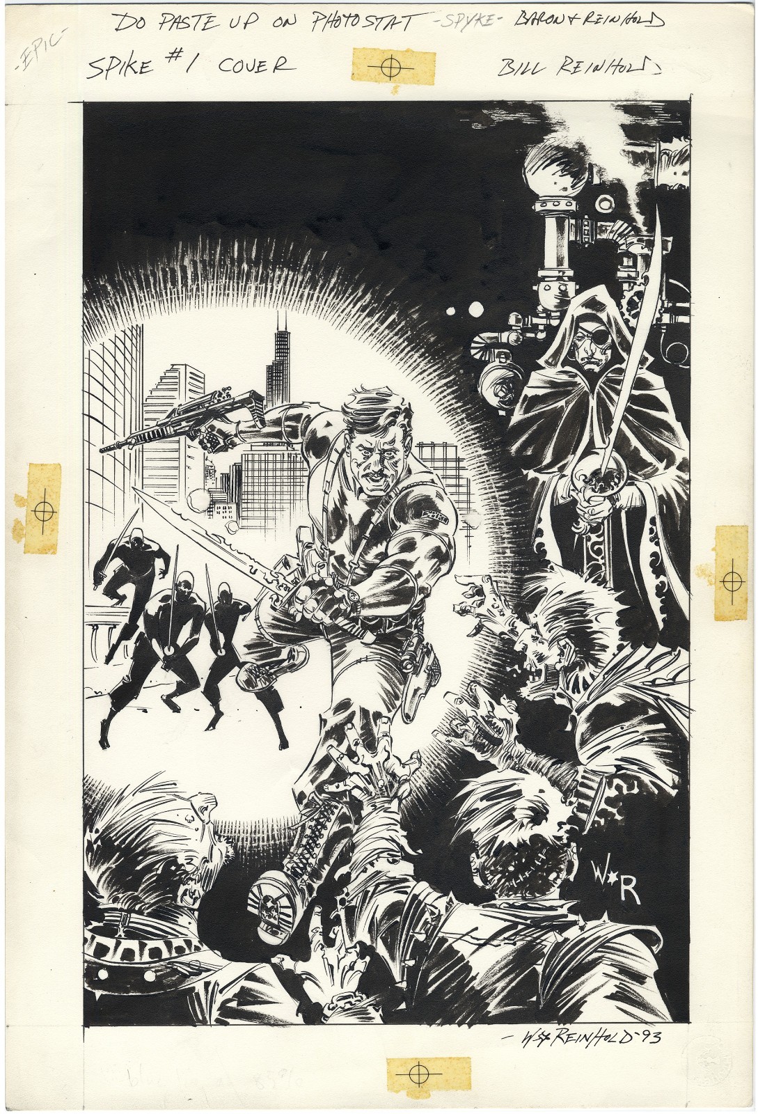 Spyke#1 COVER 1993 Epic/Marvel Comics Art by BILL REINHOLD Writer Mike Baron