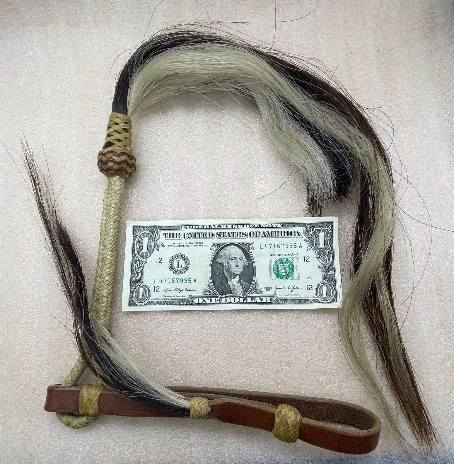 African Fly Whisk Maasai or Hausa - Horsehair and Leather African Fly Whisk Maasai or Hausa - Horsehair and Leather