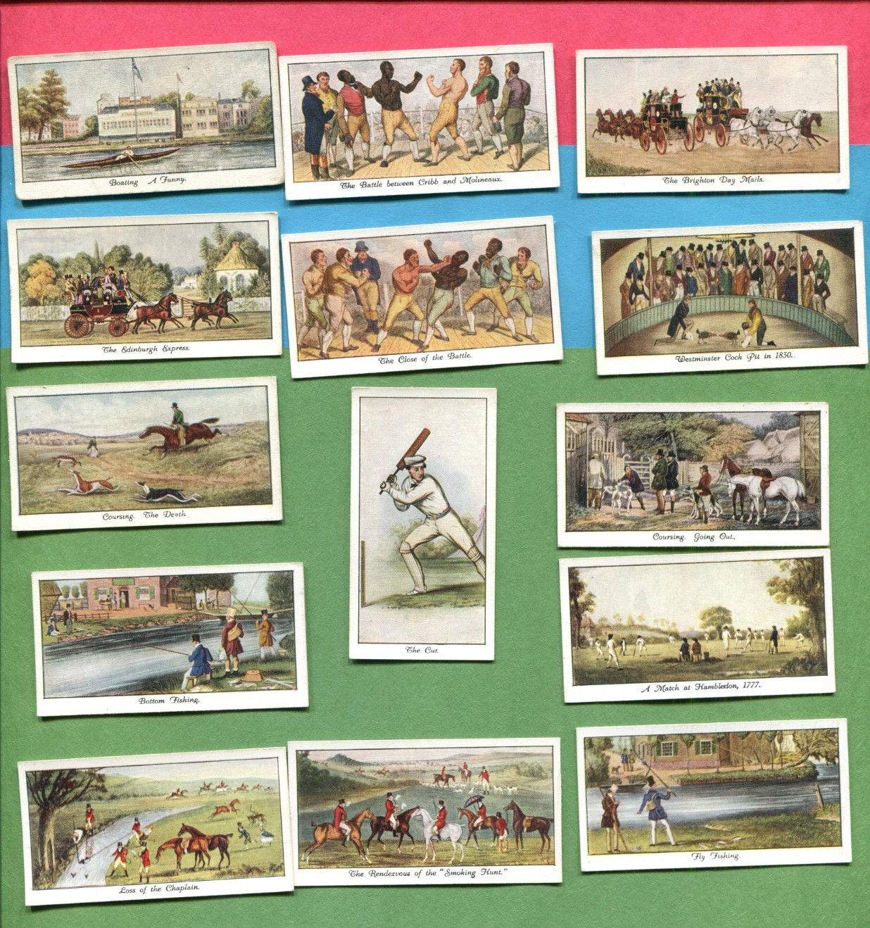 1930 STEPHEN MITCHELL LTD. OLD SPORTING PRINTS 25 DIFFERENT TOBACCO CARD SET