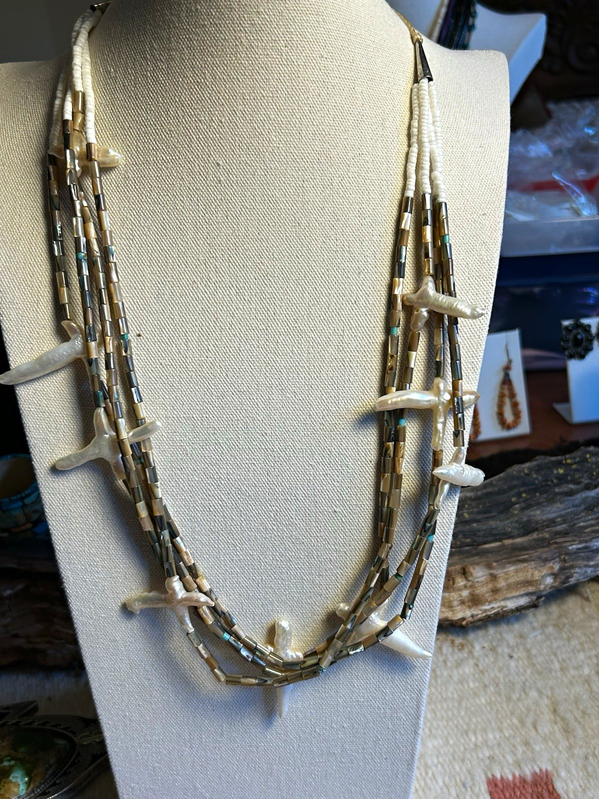 Santo Domingo Cedric Crespin Abalone Pearl 4 Strand Necklace
