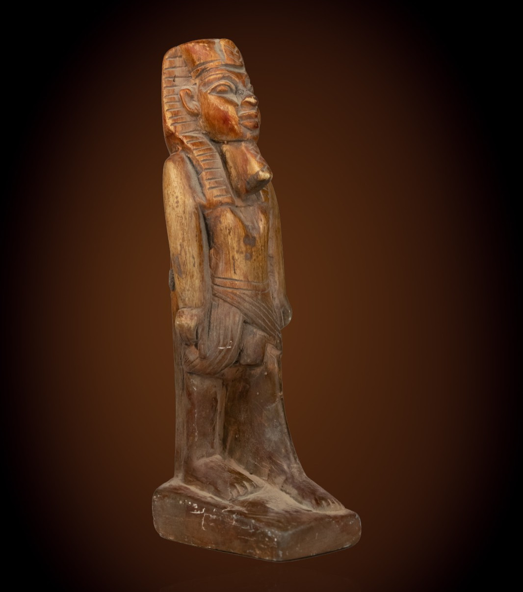 Ancient Egyptian Pharaoh Statue Rare Antique Brown Stone Royal Artifact Figurine
