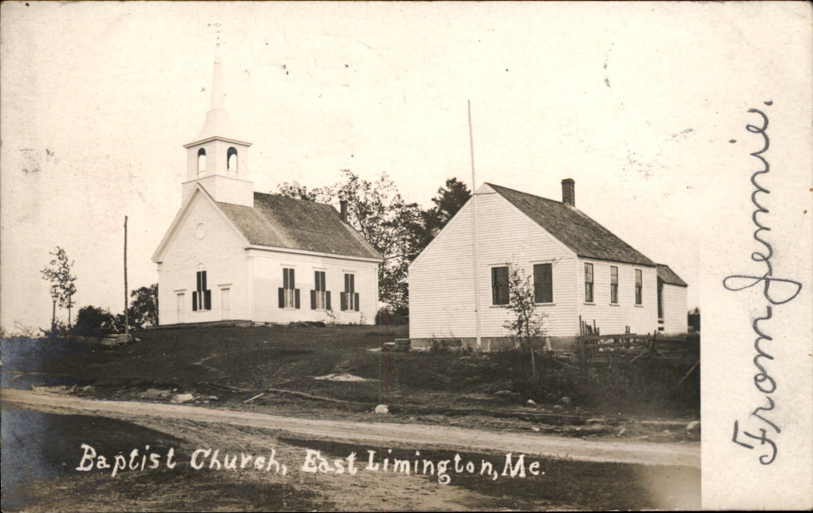 East Limington Maine ME Baptist Church c1907 Real Photo Vintage Postcard bhn