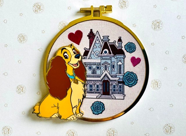 Disney PALM Classics in Cross Stitch Jumbo Pin - Lady LE 500