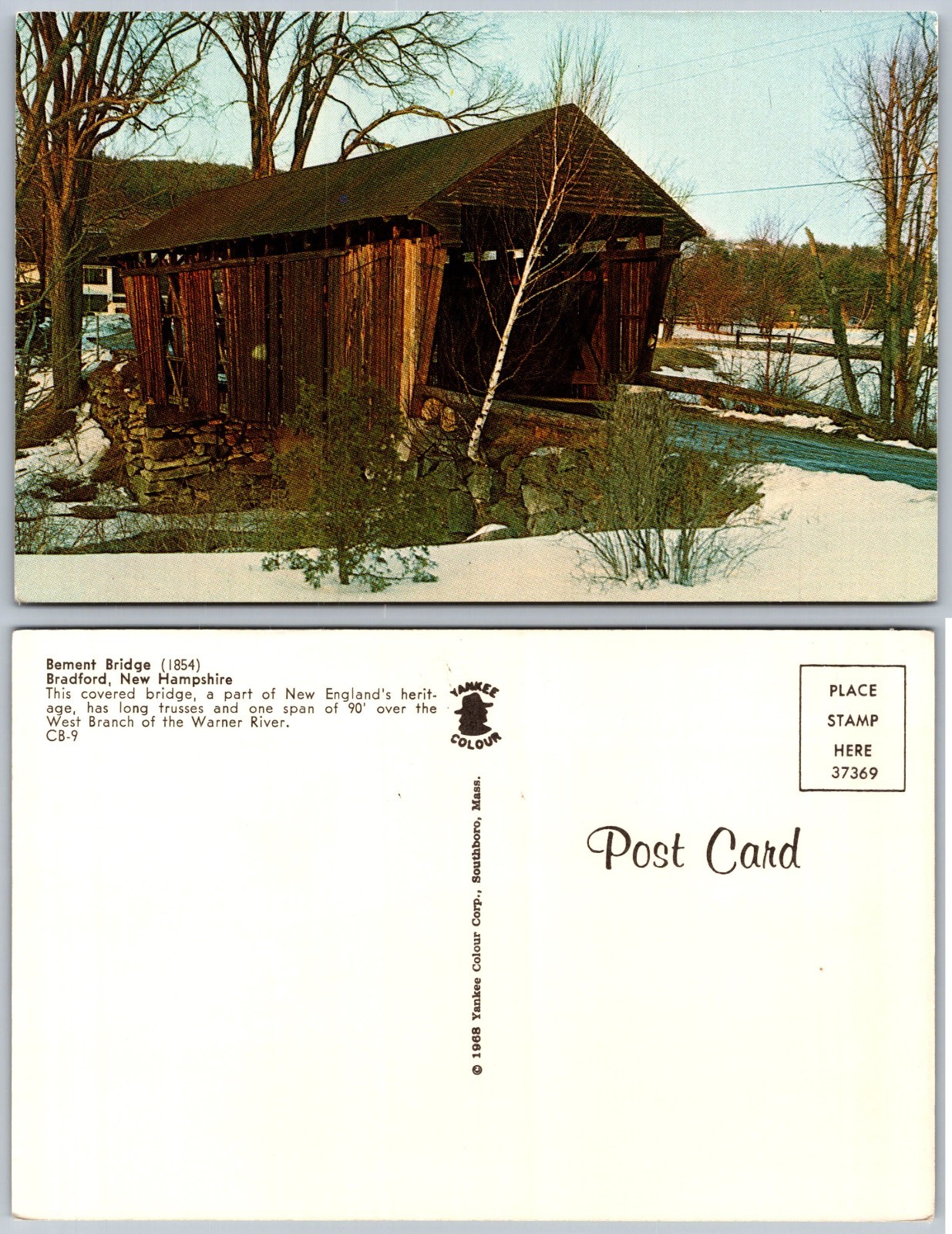 Bement Bridge Bradford NH Postcard