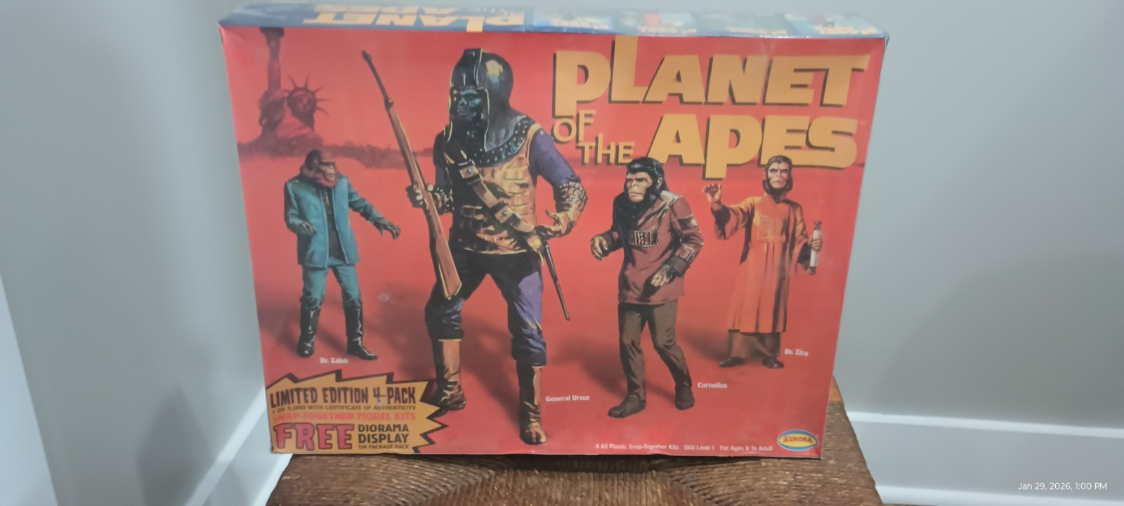 Planet Of The Apes Limited Edition 4 Pack Plastic Snap Together Kits Aurora