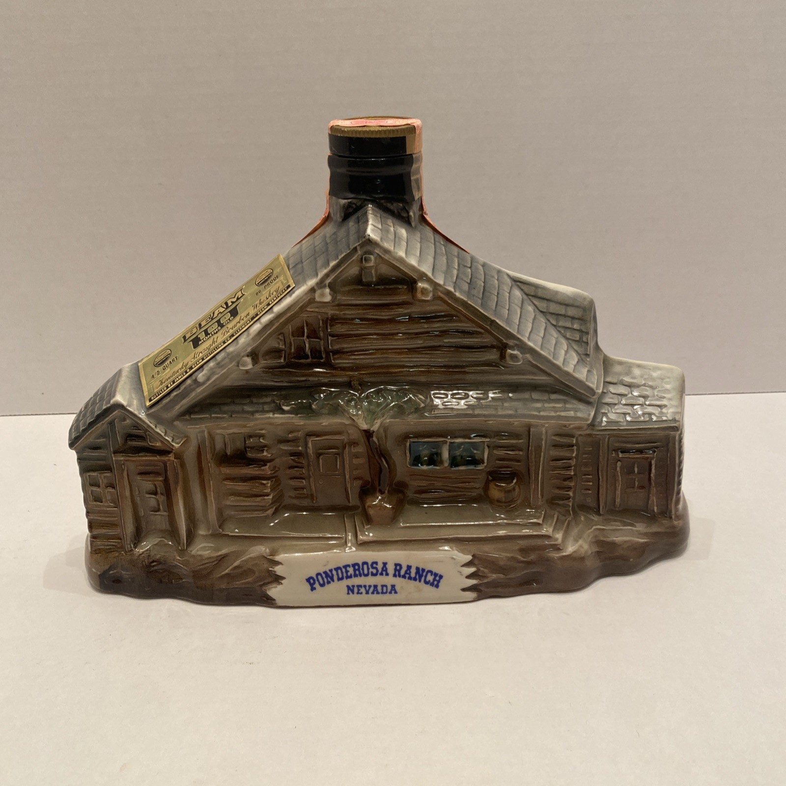 Vintage Jim Beam 1969 Decanter of the Ponderosa Ranch in Nevada. Regal China. 