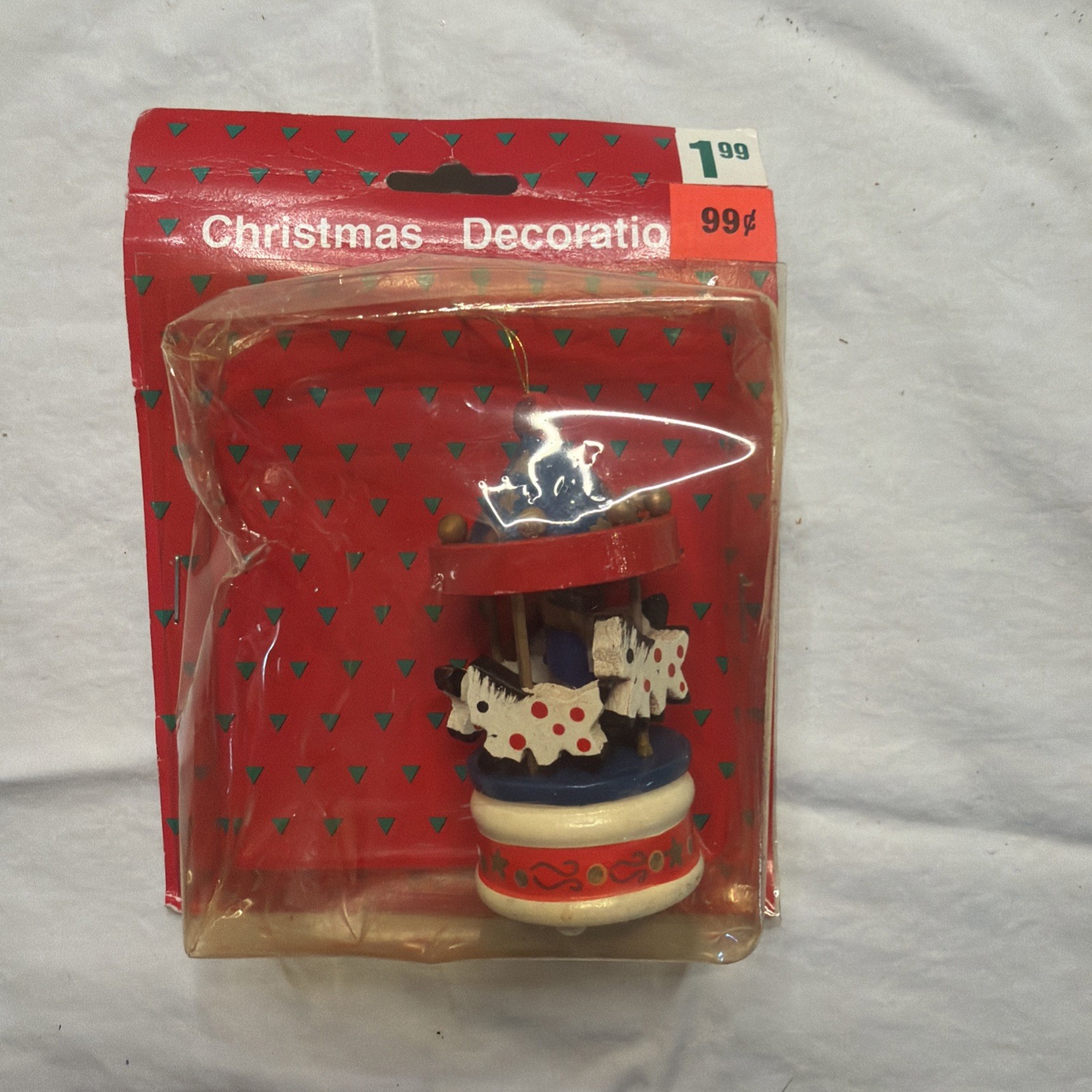 Vintage NOS Christmas Ornament Carousel Horse 80s-90s #360