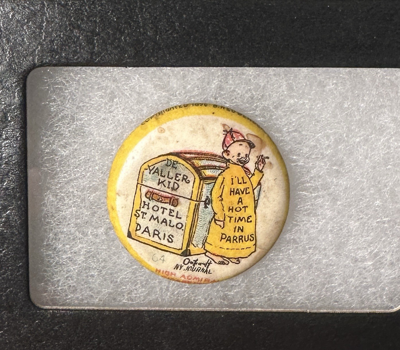 1896 Yellow Kid Pin Pinback Advertising Button Outcault #64 **HARD ONE TO FIND** 1896 Yellow Kid Pin Pinback Advertising Button Outcault #64 **HARD ONE TO FIND**