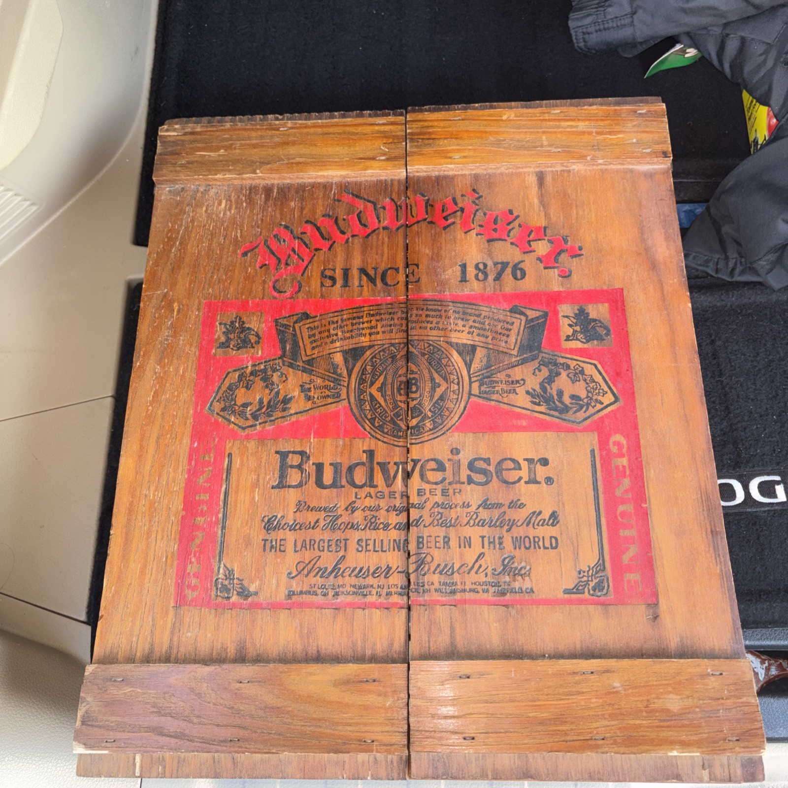 Vintage Budweiser Wooden Cassette Storage Box Loaded Classic Rock Cassette Tape
