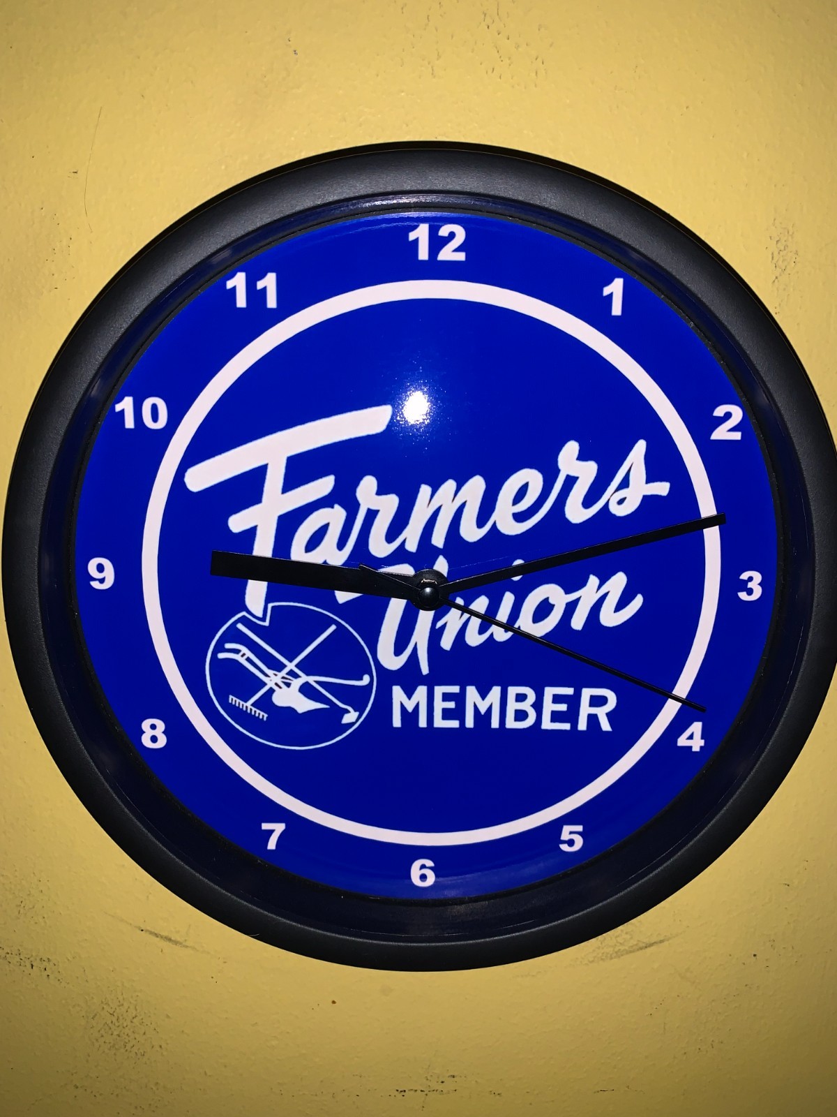 Farmers Union Member Feed Store Farm Barn Garage Man Cave Clock Sign