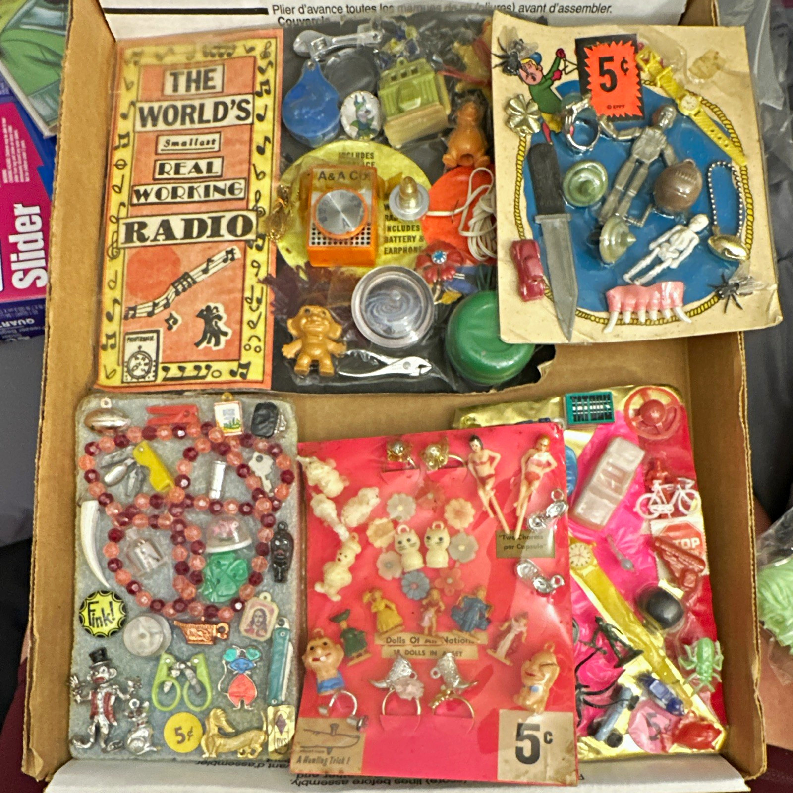 Vintage Gumball Vending Machine Prize Card Lot (6) 1970s Toy Display Headers NOS