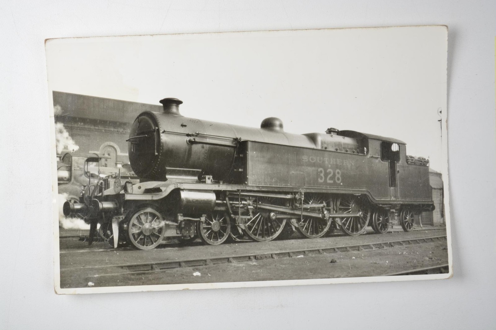 Steam Locomotive Train Southern 328 Railway Photomatic c1930s Photo c1970s Print