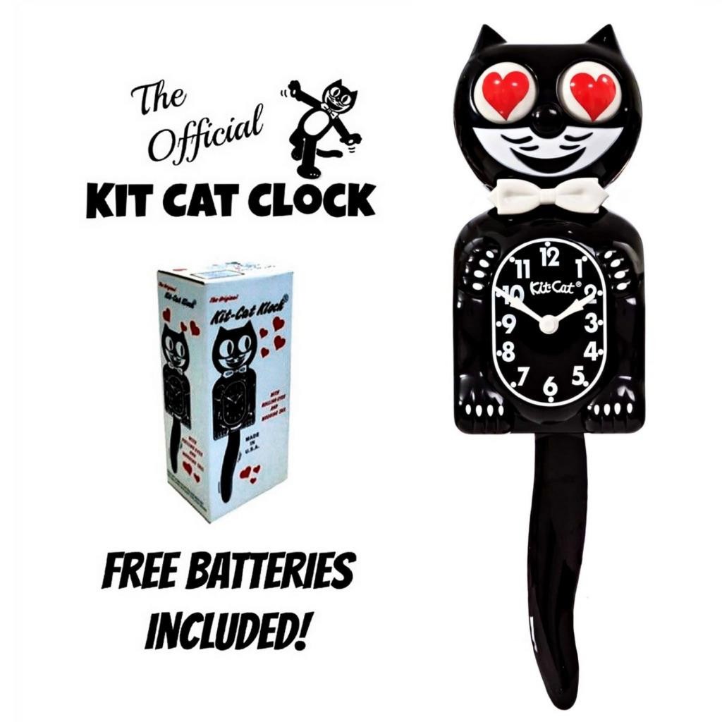 HEART EYES KIT CAT CLOCK 15.5\