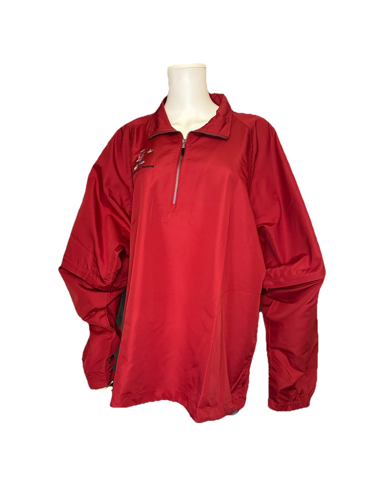NWT VTG California Raisin XL red Jacket Windbreaker  3/4 Zipper Detach Sleeves