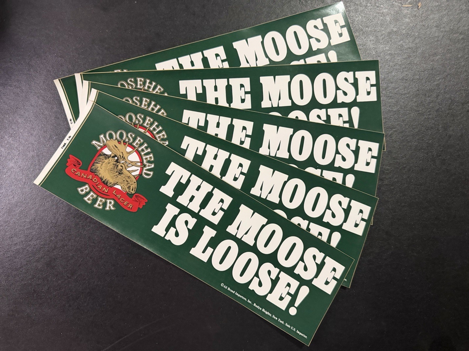 Vintage Moosehead Canadian Lager The Moose Is Loose Bumper Sticker Decal Rare