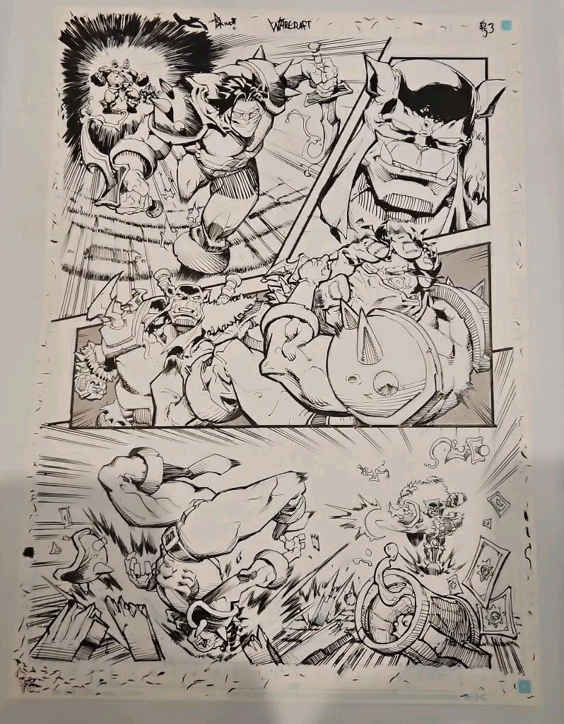Eskivo Original Unpublished Comic Book Art Page #3 B&W Inked Warcraft
