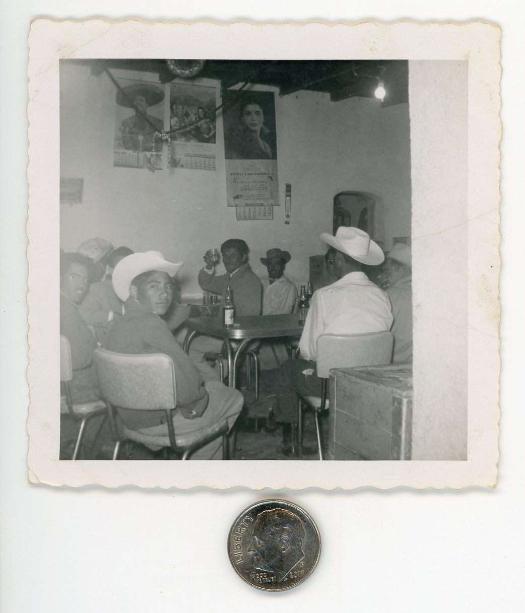 Vintage 1950's photo / Interior View of MEXICAN BORDER BAR Ranchero Hats POSTERS