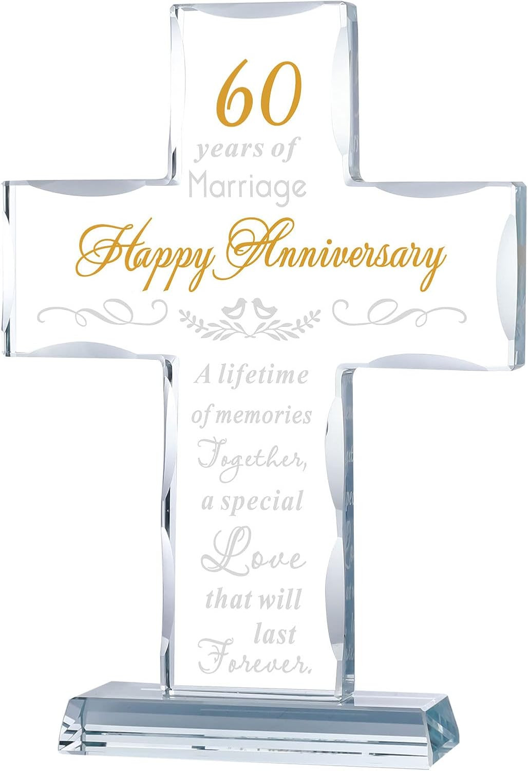 60Th Anniversary Cross Gifts for Couple Parents, 60 Years Wedding Anniversary Ke