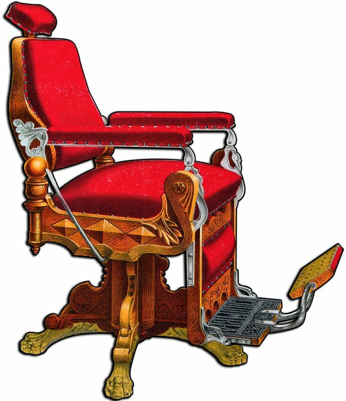 KOCHS BARBER CHAIR RED UPHOLSTERY HEAVY DUTY USA MADE METAL ADVERTISING SIGN