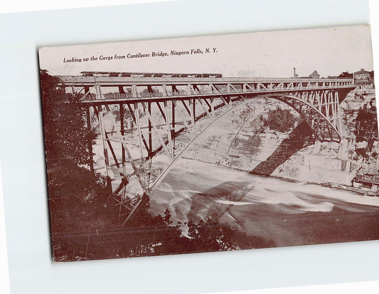 Postcard Looking Up the Gorge from Cantilever Bridge Niagara Falls New York USA