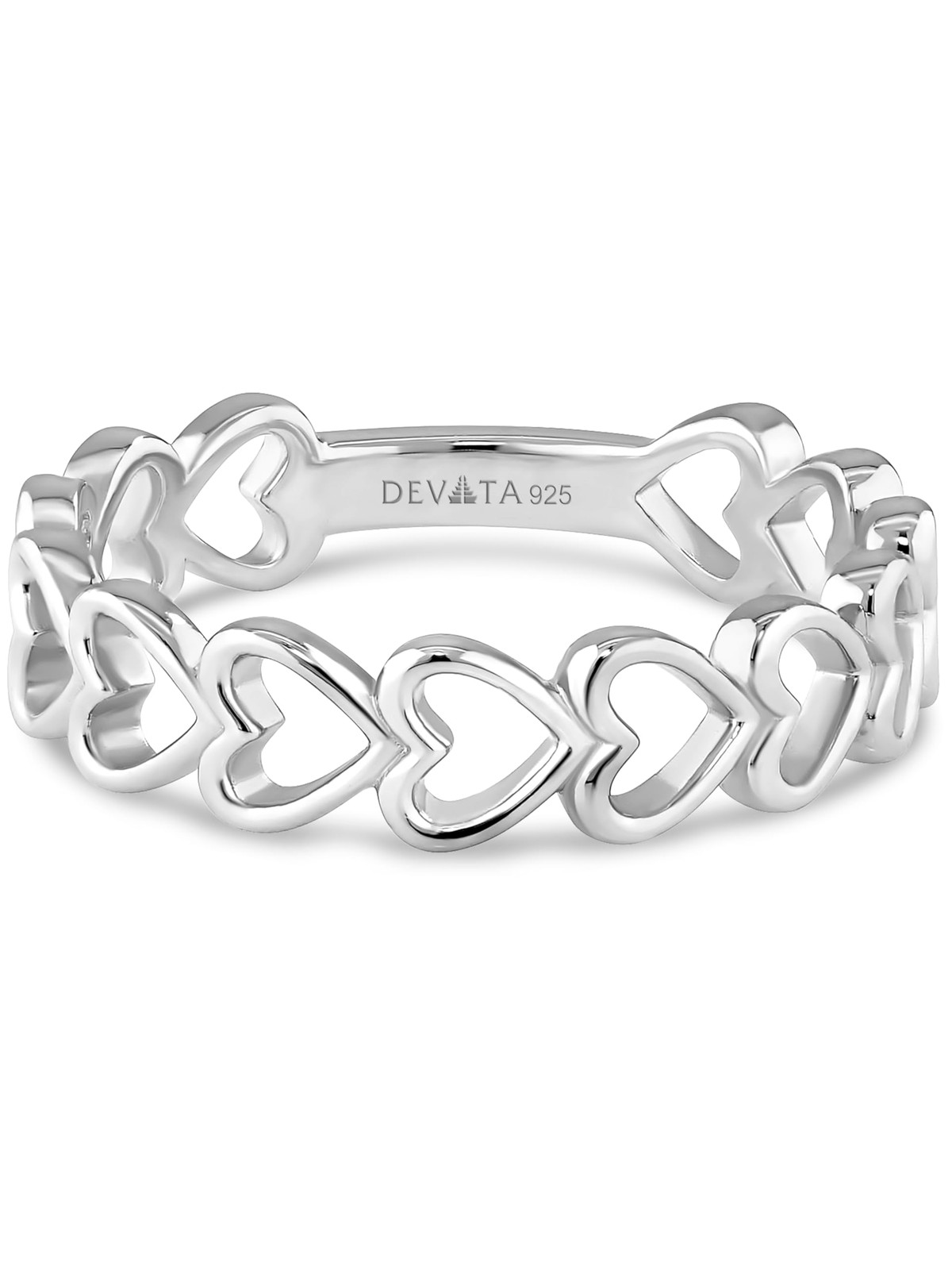 DEVATA Open Heart Ring in Sterling Silver 925 LVM7251 (Size 08)