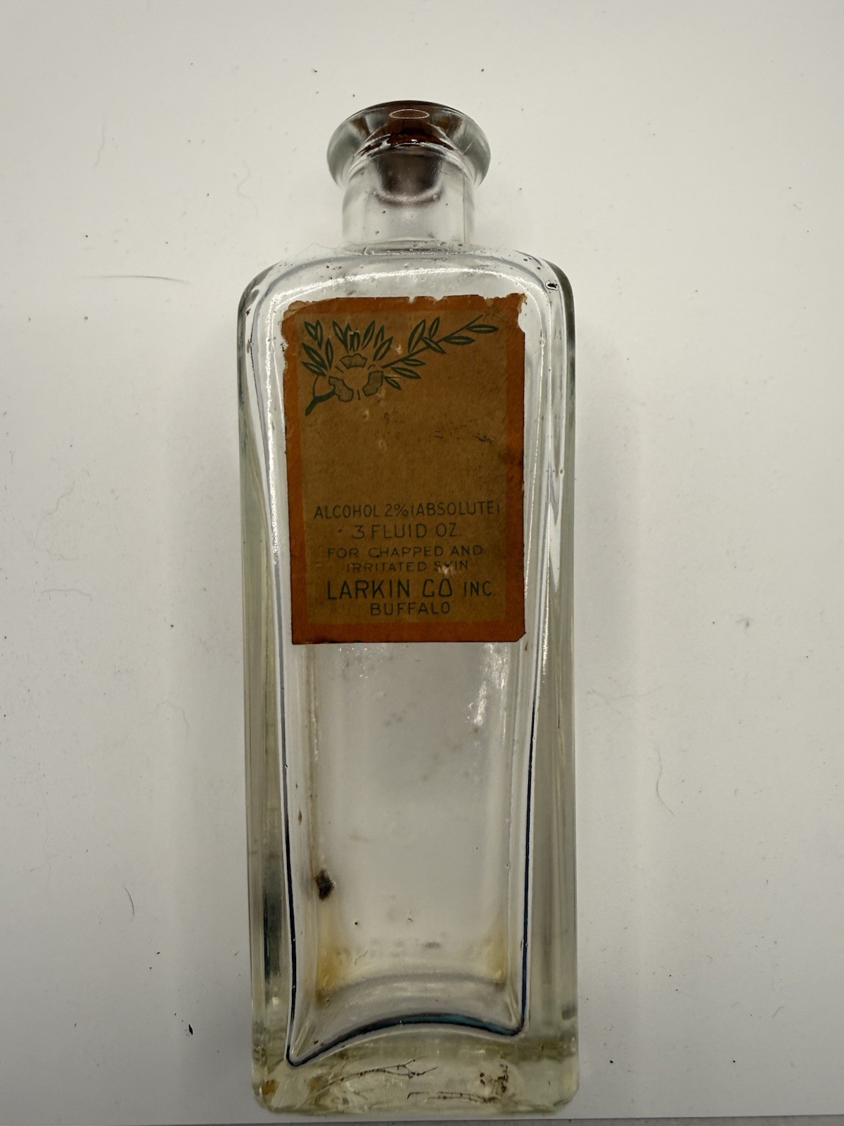 Antique Larkin Soap Co. Glass Bottle. Modjeska Derma Balm. 1890-1910.