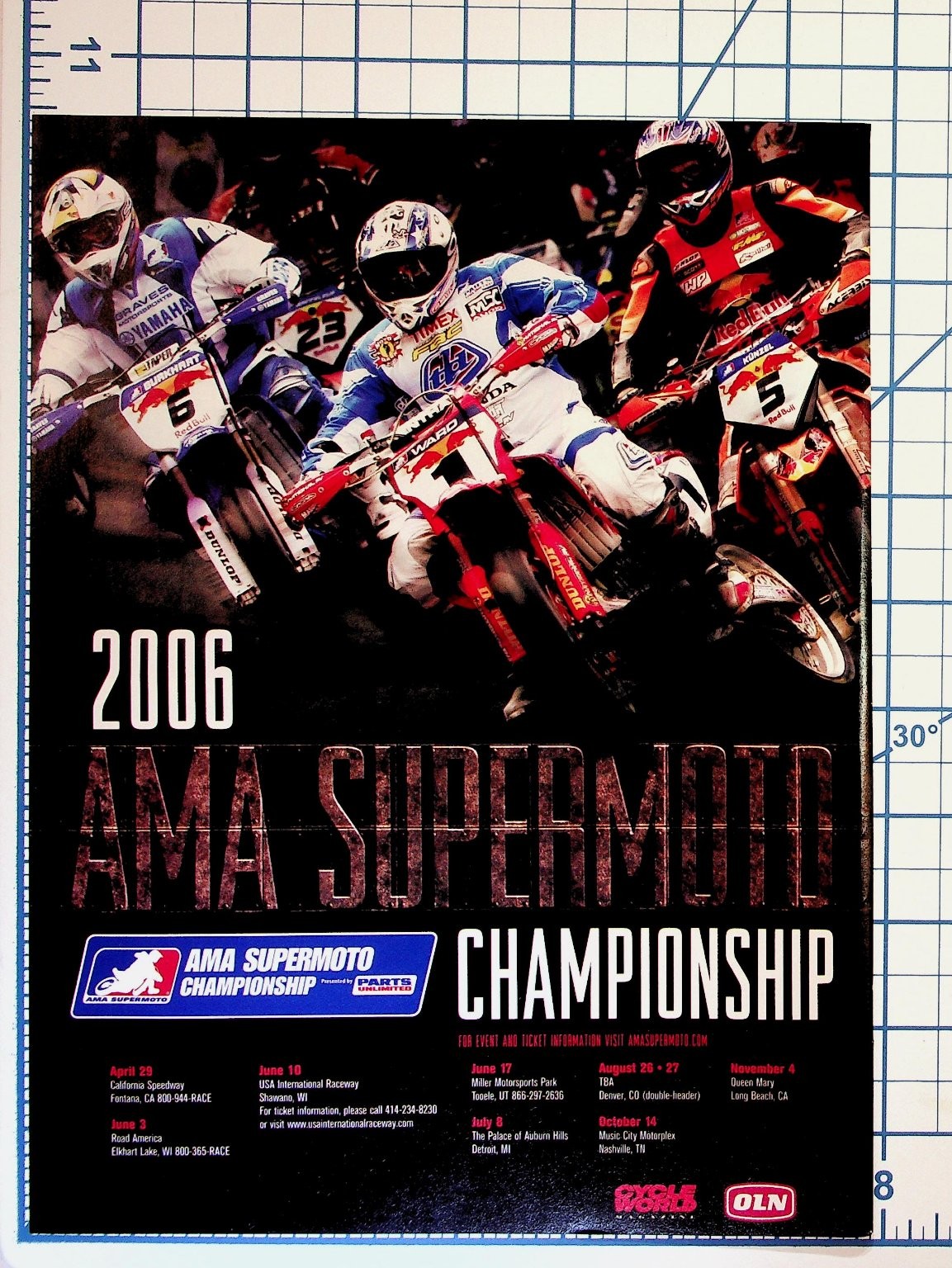 2006 AMA Supermoto Championship Race Schedule Print Ad Motocross Ephemera 2006 AMA Supermoto Championship Race Schedule Print Ad Motocross Ephemera