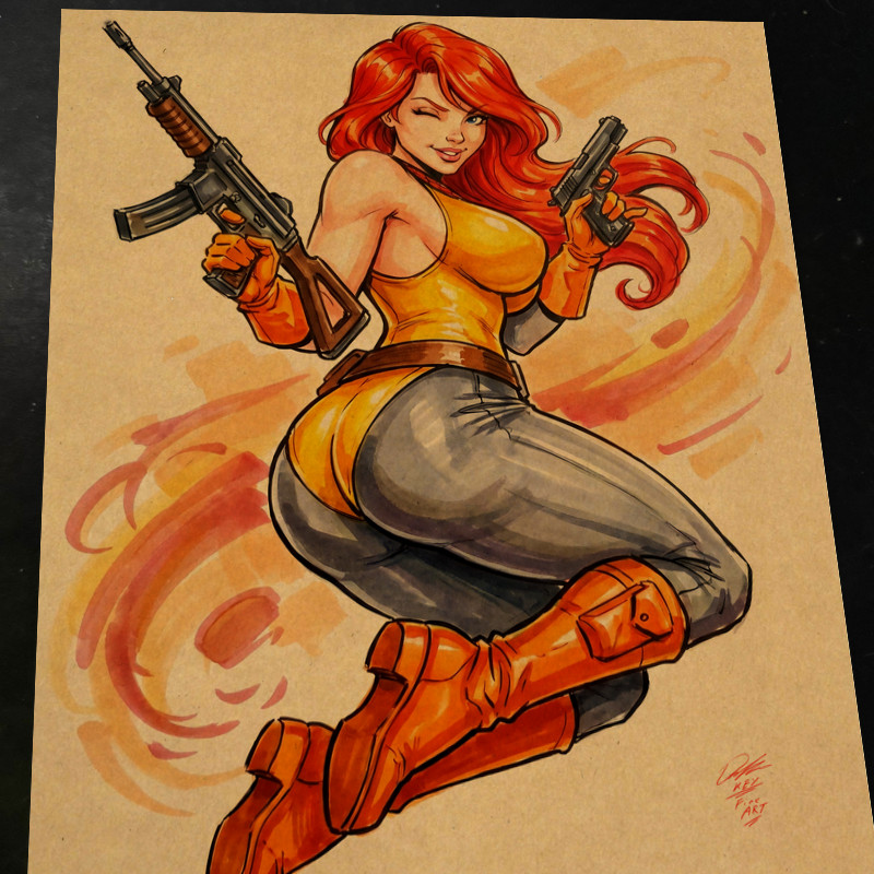 Scarlett G.I. Joe Art Print Signed 8.5x11 | Art by Keyeske Scarlett G.I. Joe Art Print Signed 8.5x11 | Art by Keyeske