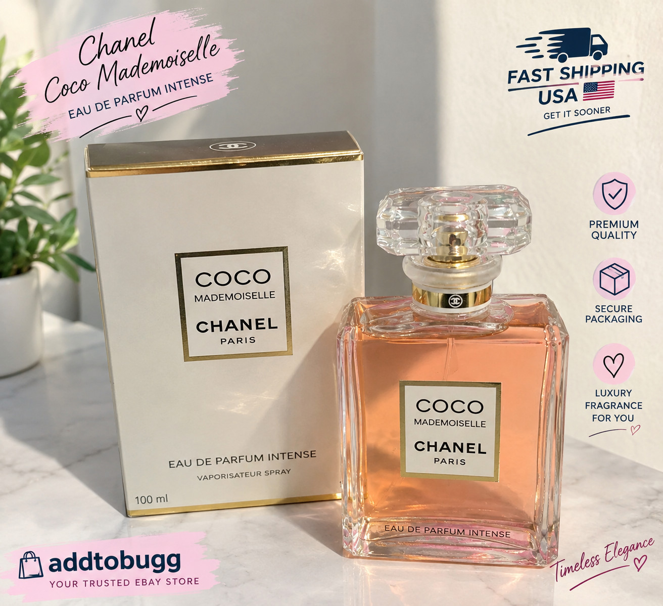 Coco Mademoiselle de CHANEL 3.4 oz EDT Spray New Sealed - Free & fast Shipping Coco Mademoiselle de CHANEL 3.4 oz EDT Spray New Sealed - Free & fast Shipping