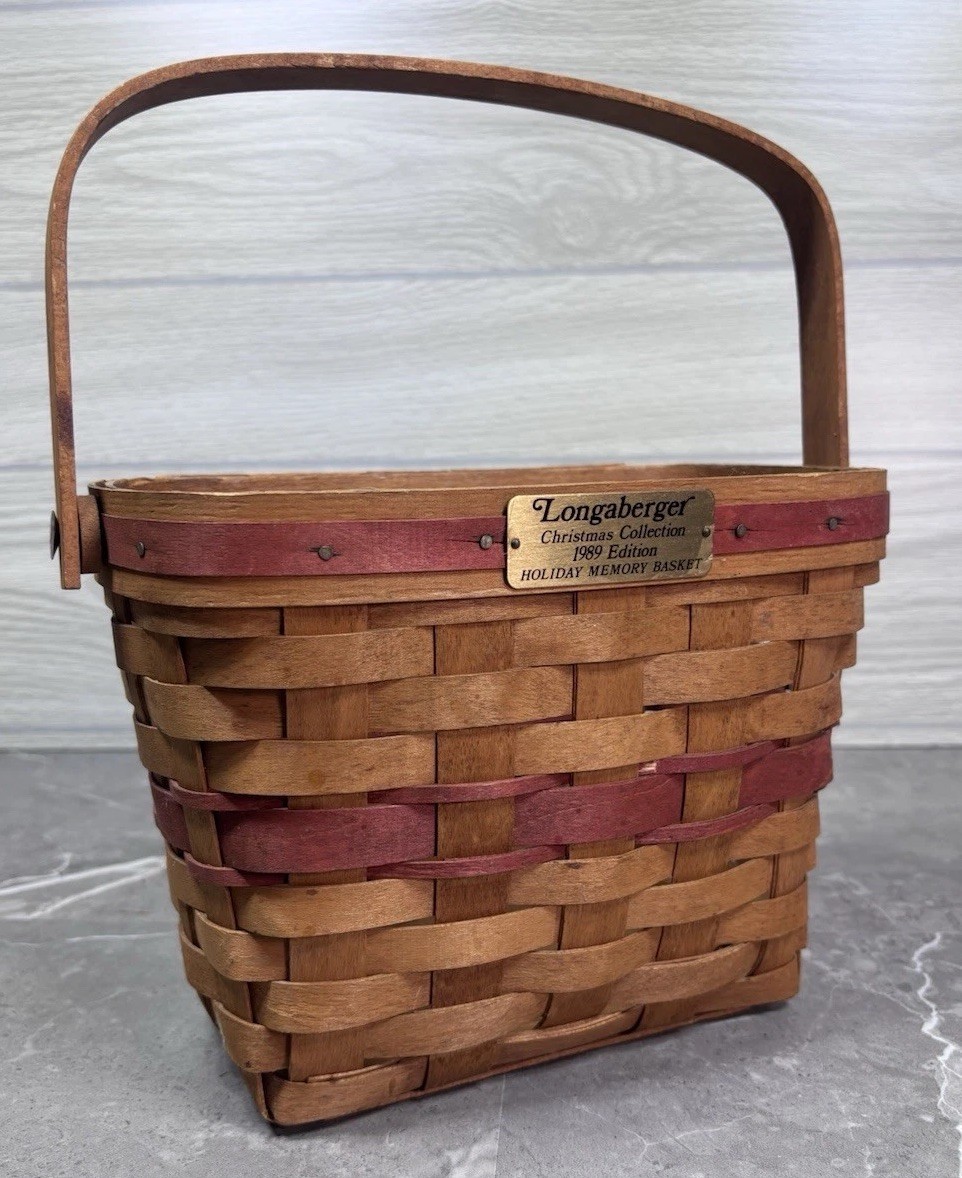 VTG Longaberger Christmas Collection 1989 Edition Holiday Basket NO LINER