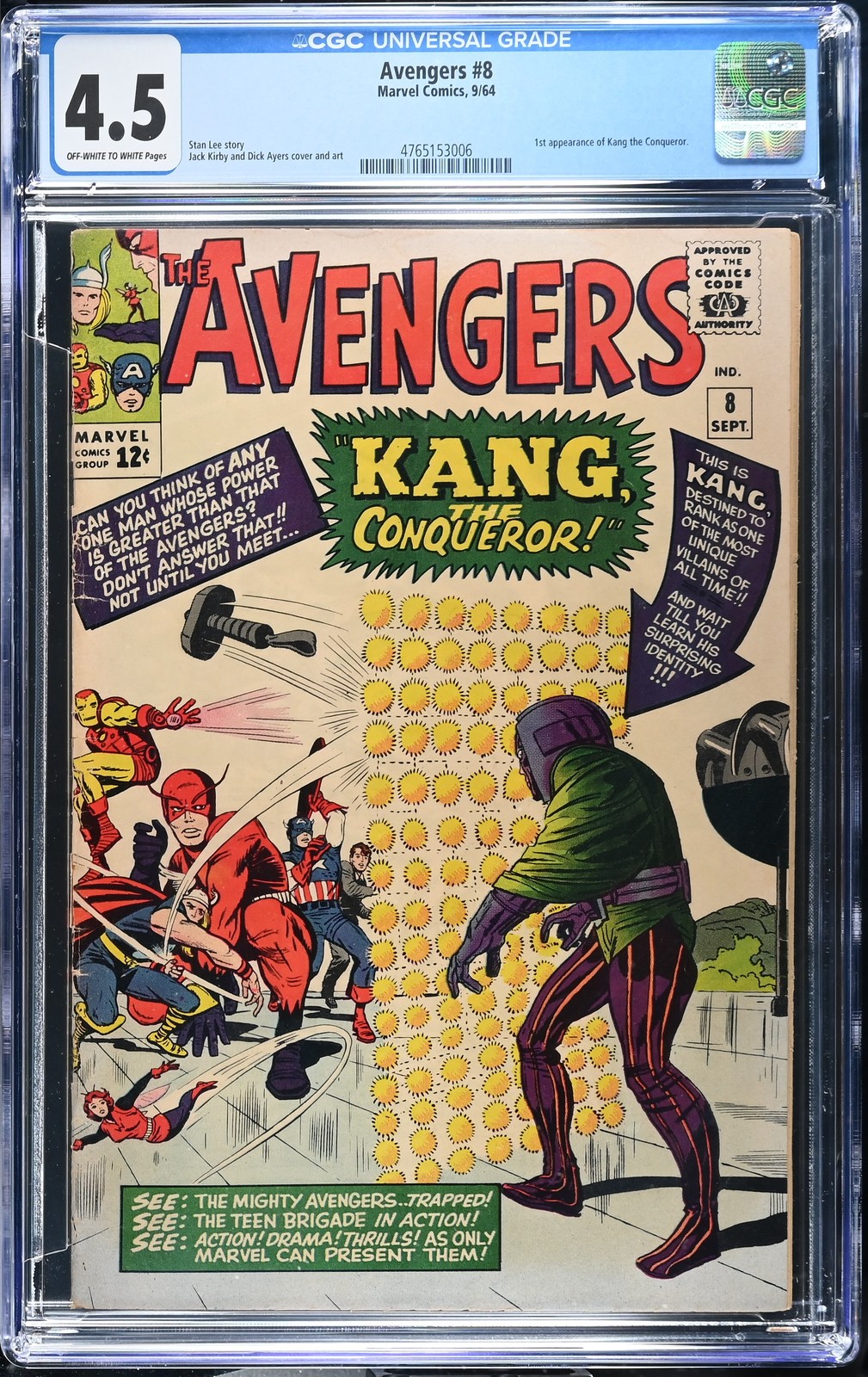 Avengers #8 - Marvel Comics 1964 CGC 4.5 1st appearance of Kang the Conqueror.