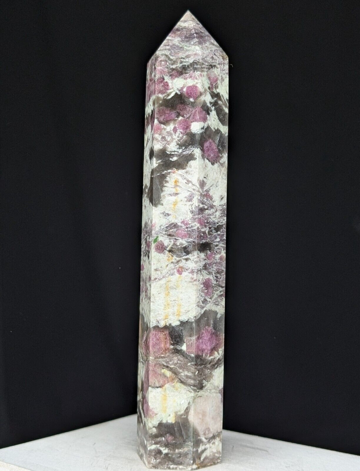 Pink Tourmaline Tower Point Crystal Large Big Tall Chakra Gemstone