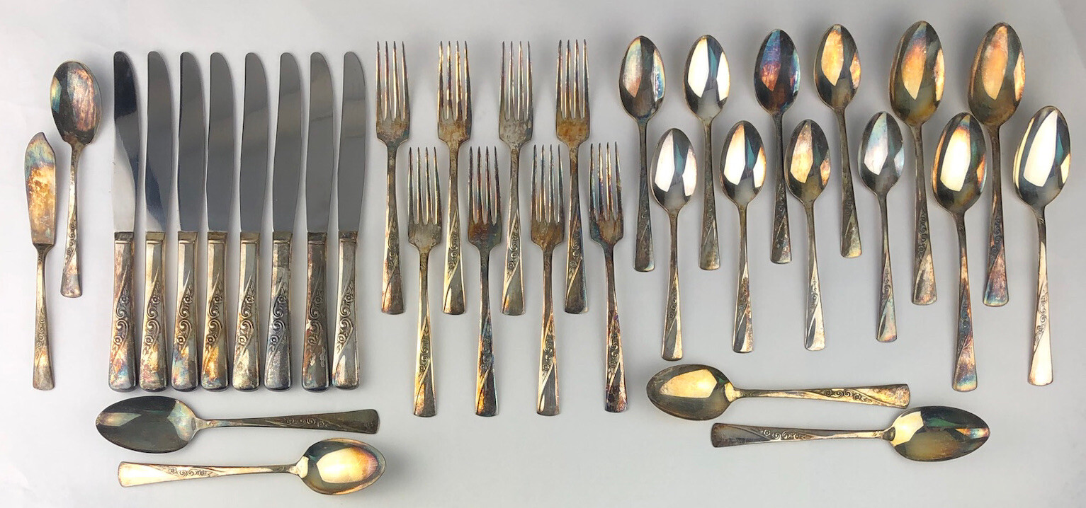 International Silver Revelation II Silverplate Flatware 34 Pcs Forks Vintage International Silver Revelation II Silverplate Flatware 34 Pcs Forks Vintage