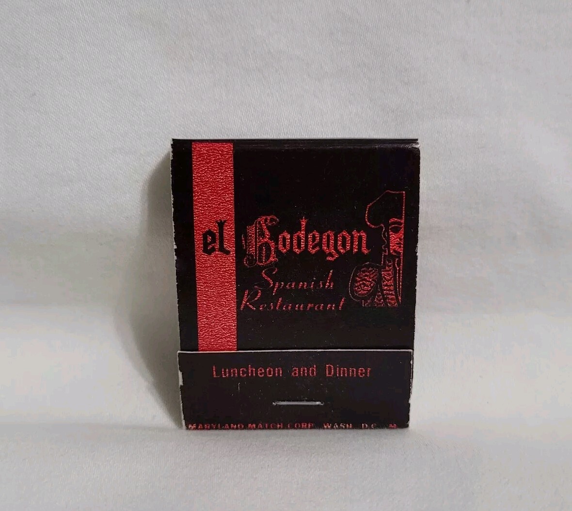 Vintage El Bodegon Spanish Restaurant Matchbook Washington DC Advertising Full