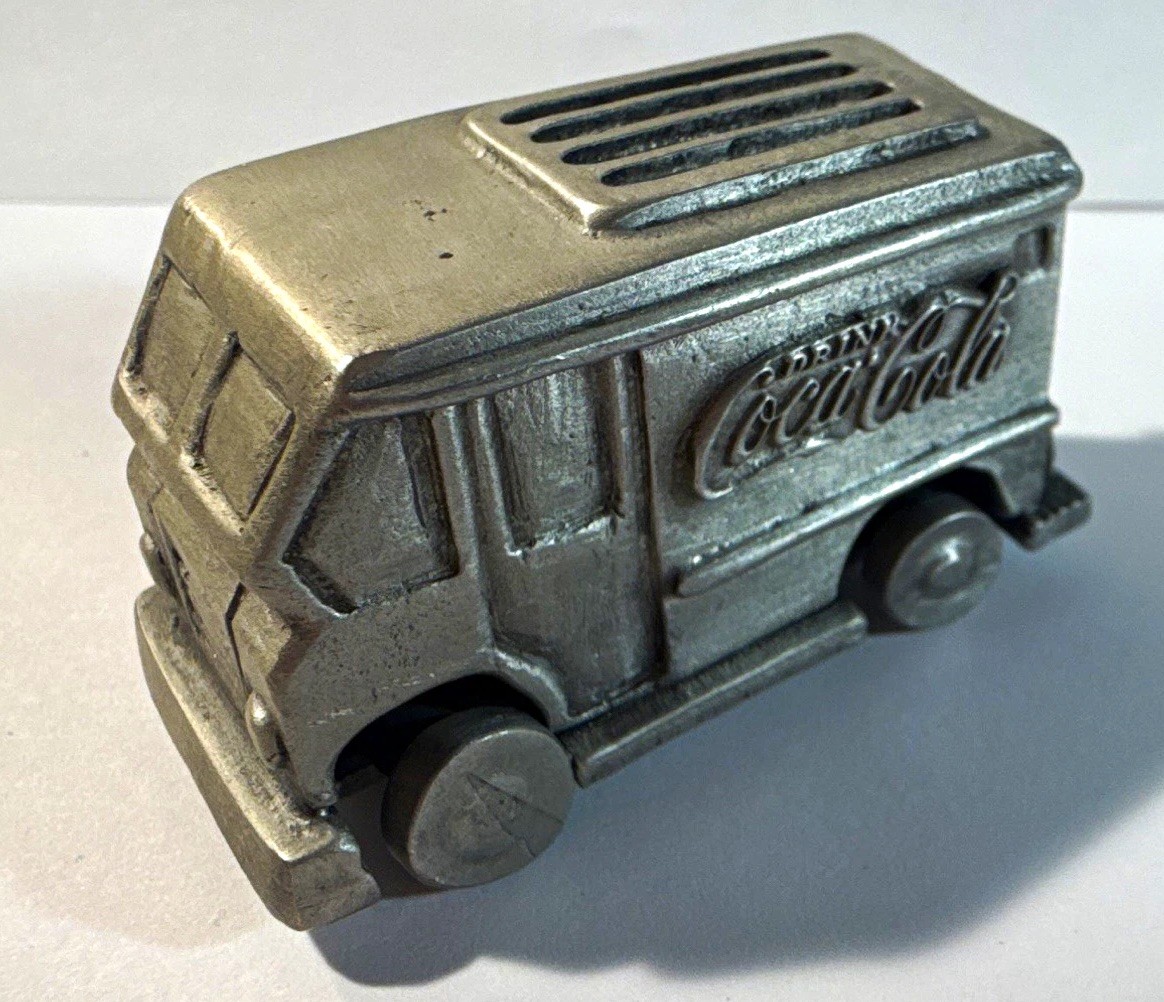 Vintage 1980 Coca-Cola Silver Metal Advertising Truck, Original Soda Theme