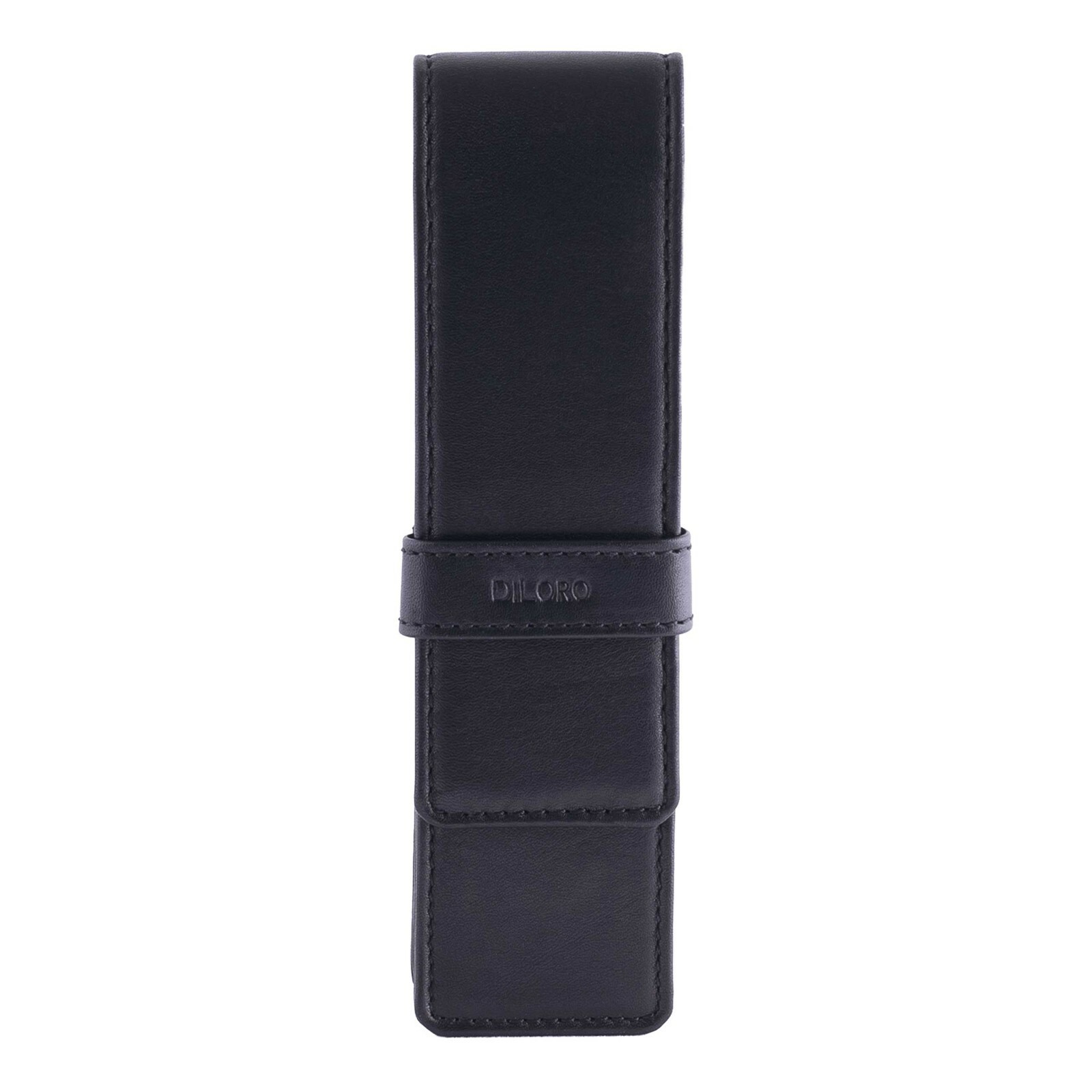 DiLoro Double Two Leather Pen Case Pouch Holder for Two Fountain Pens Ballpoint