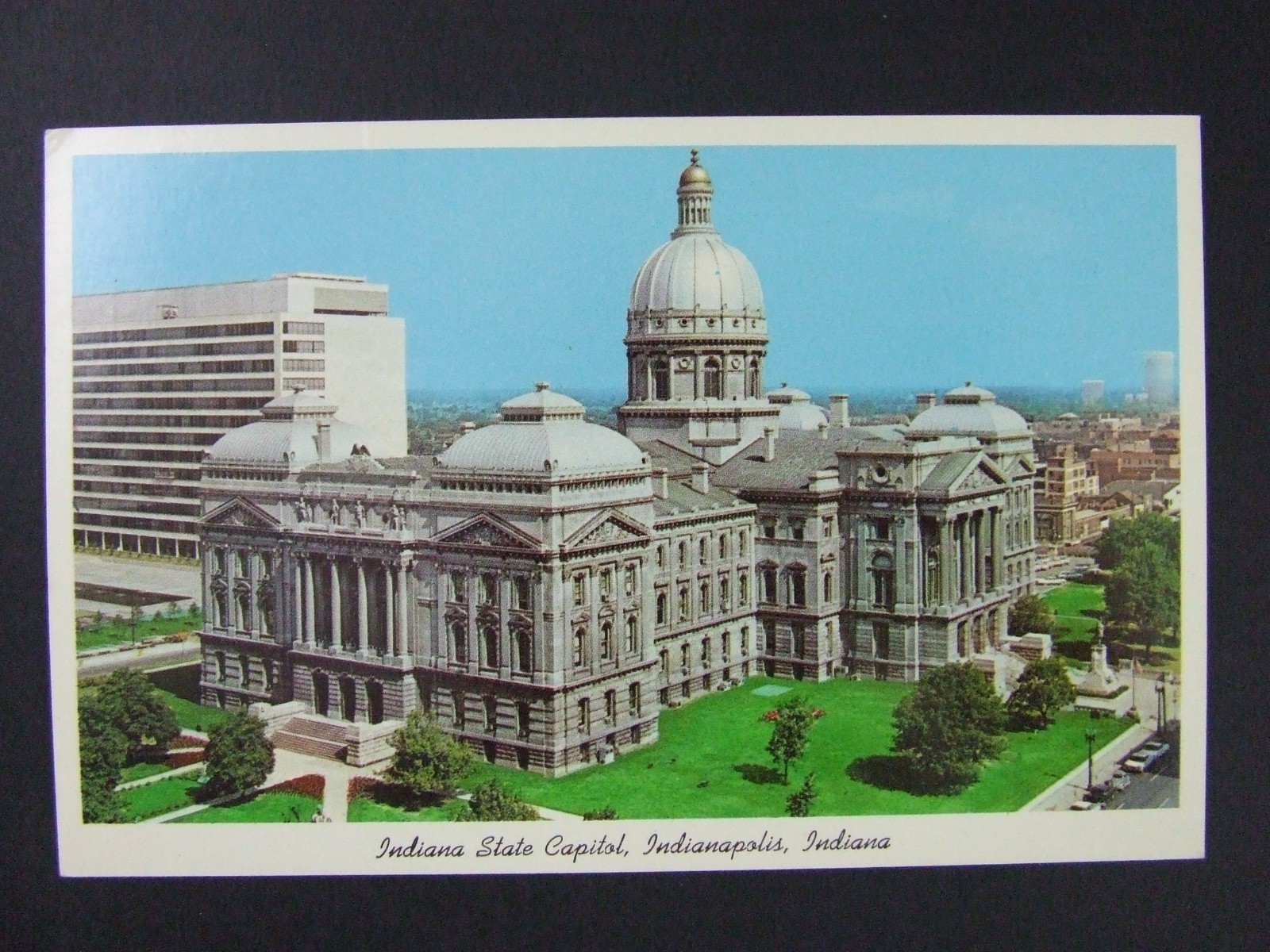 Indianapolis Indiana IN State Capital Building View Curt Teich Postcard 1965