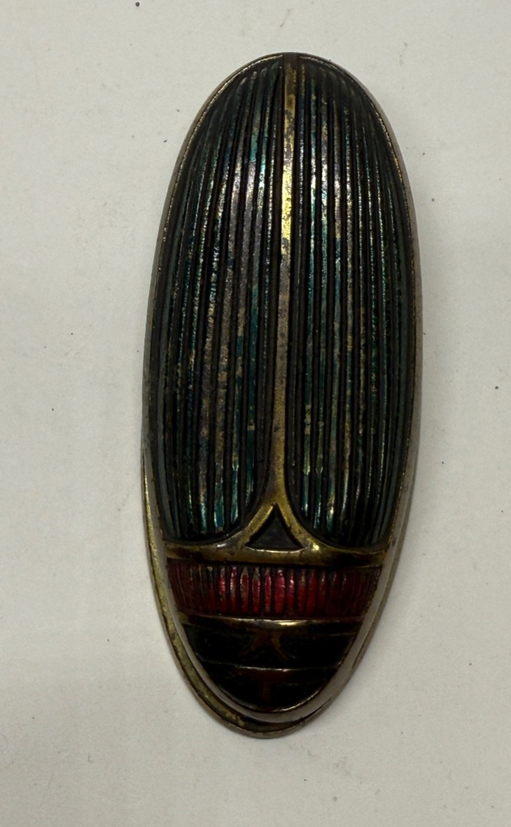 **X RARE ANTIQUE C.J.O. JUDD EGYPTIAN SCARAB BEETLE BUG CAST IRON DESK WALL CLIP